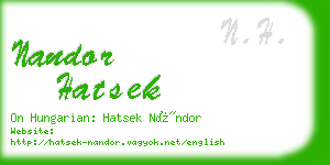 nandor hatsek business card